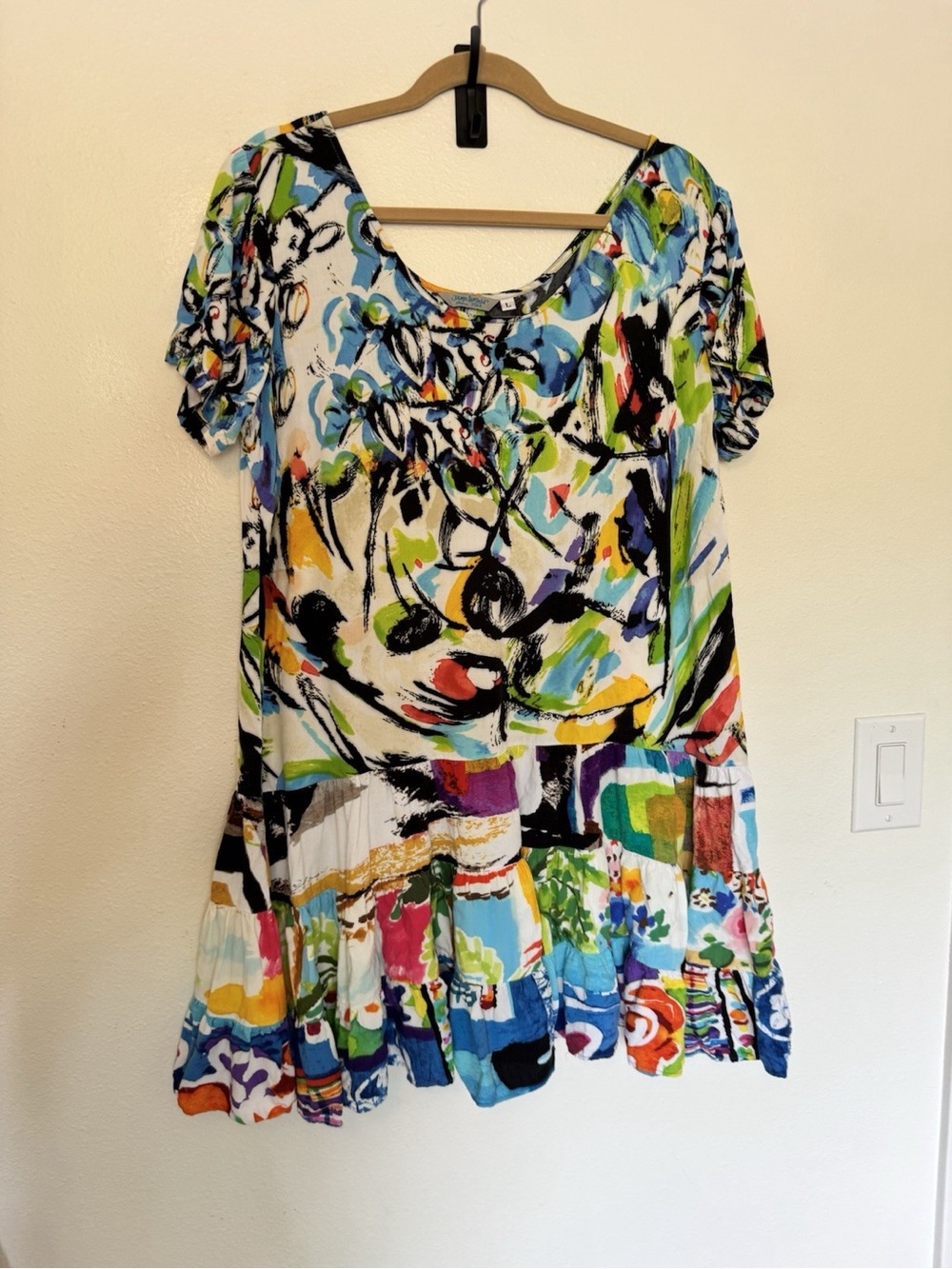 VTG Jams World Hattie Dress Candy Pop Drop Waist 90s Colorful Large EUC